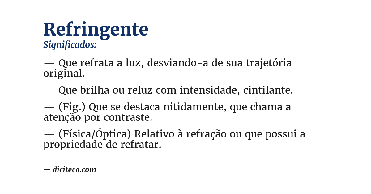 Significado de refringente