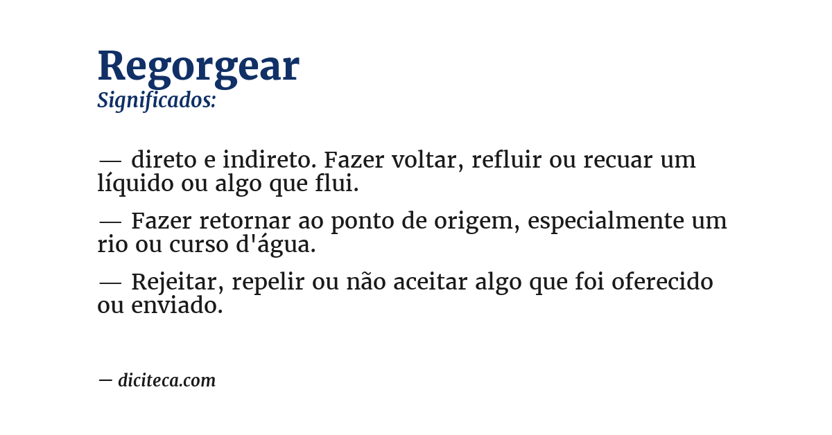 Significado de regorgear