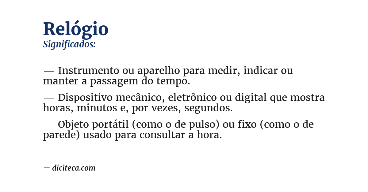 Significado de relógio