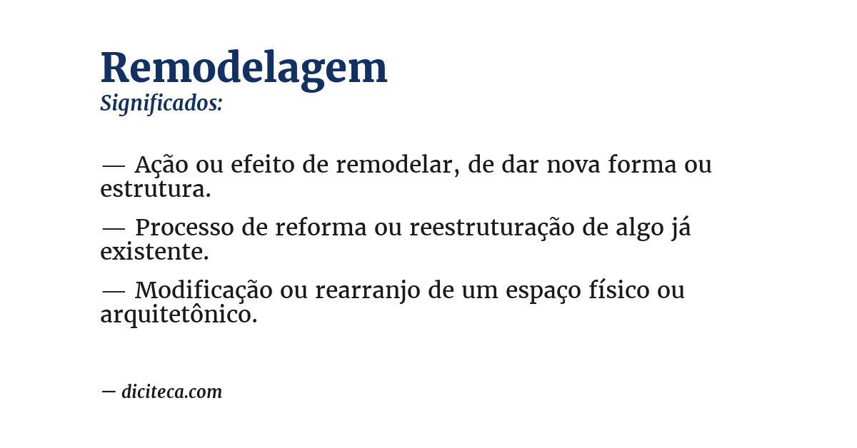 Significado de remodelagem