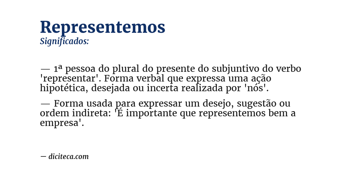 Significado de representemos