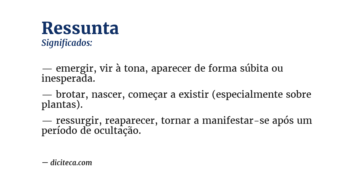 Significado de ressunta