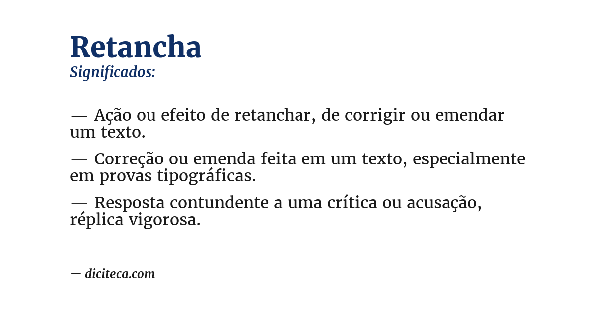 Significado de retancha
