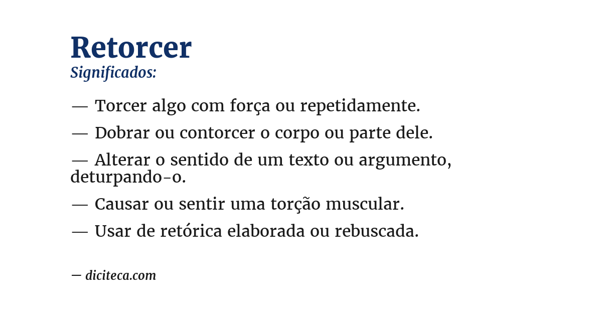 Significado de retorcer