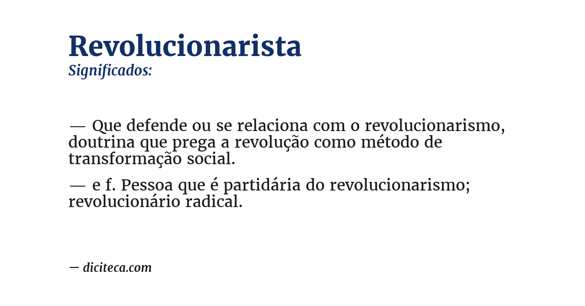 Significado de revolucionarista