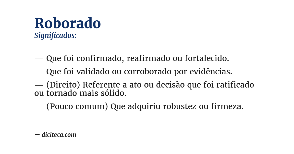 Significado de roborado