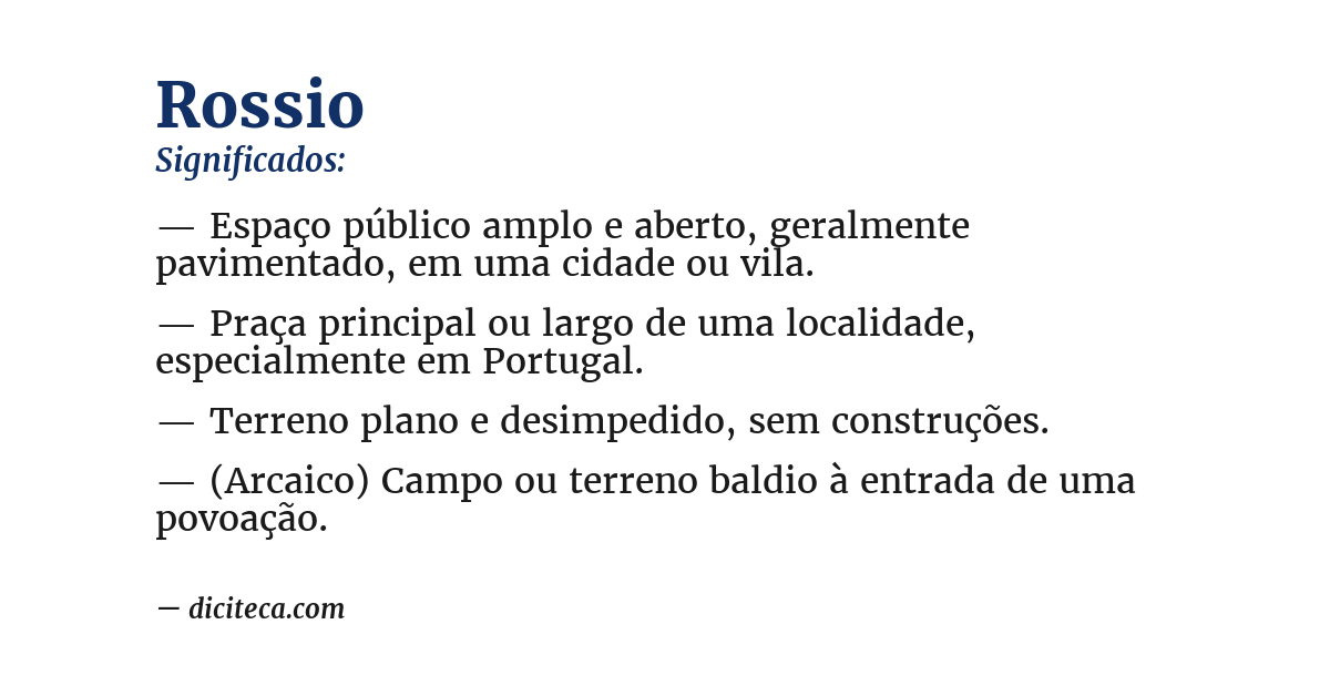 Significado de rossio