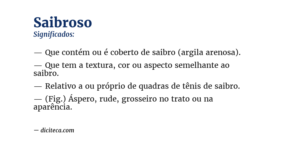 Significado de saibroso
