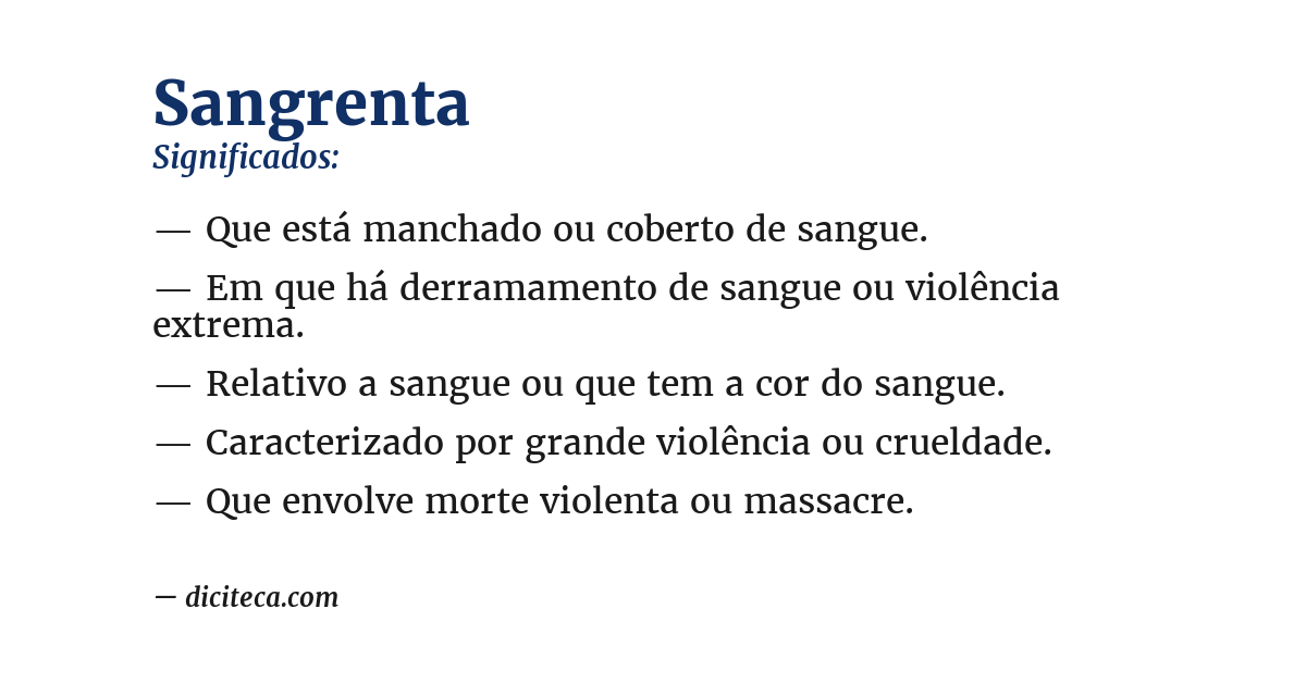 Significado de sangrenta