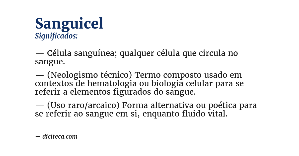 Significado de sanguicel