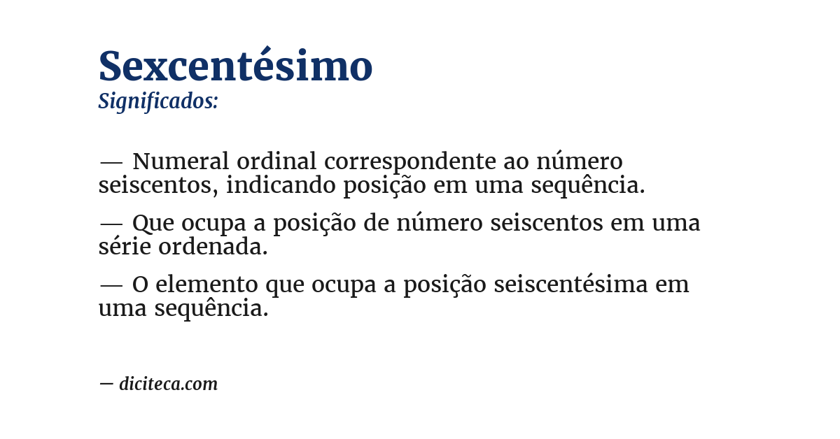 Significado de sexcentésimo