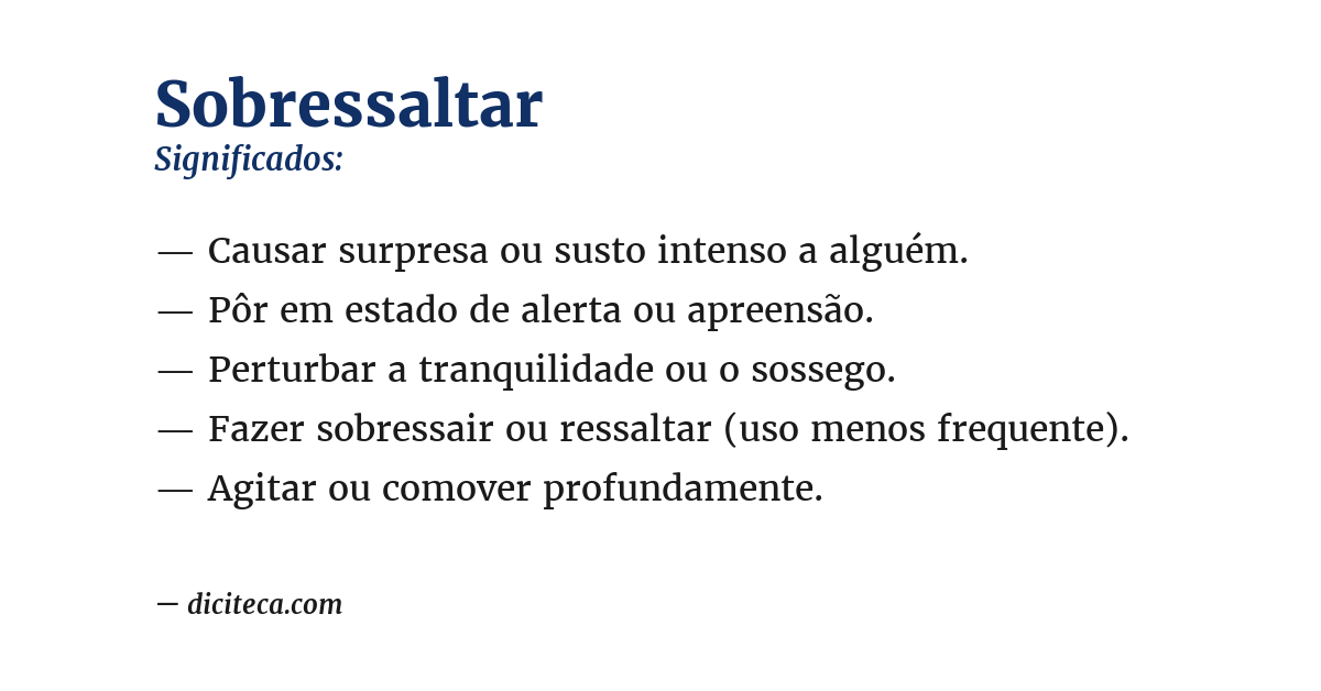 Significado de sobressaltar