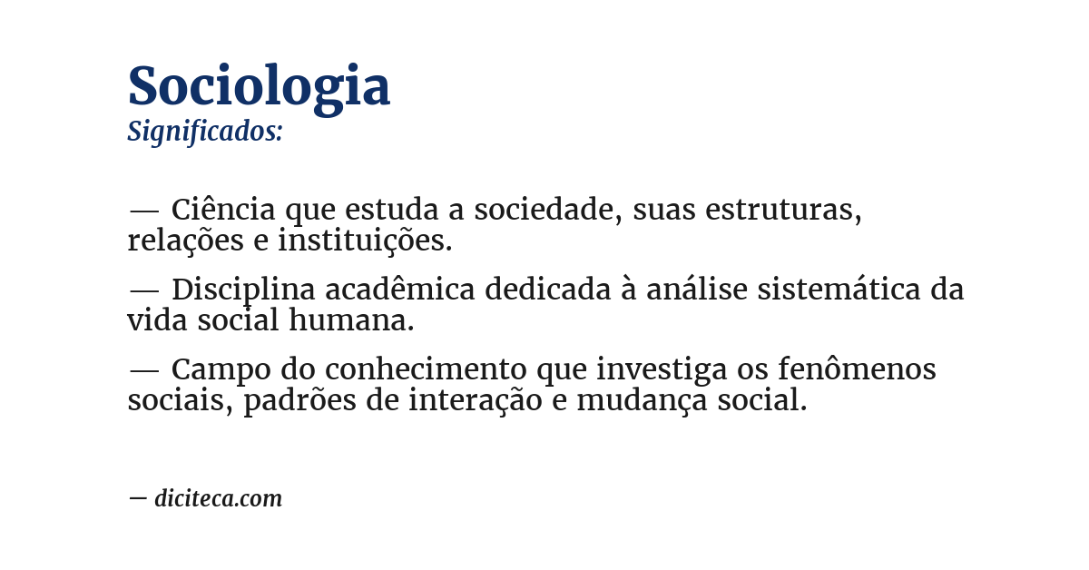Significado de sociologia