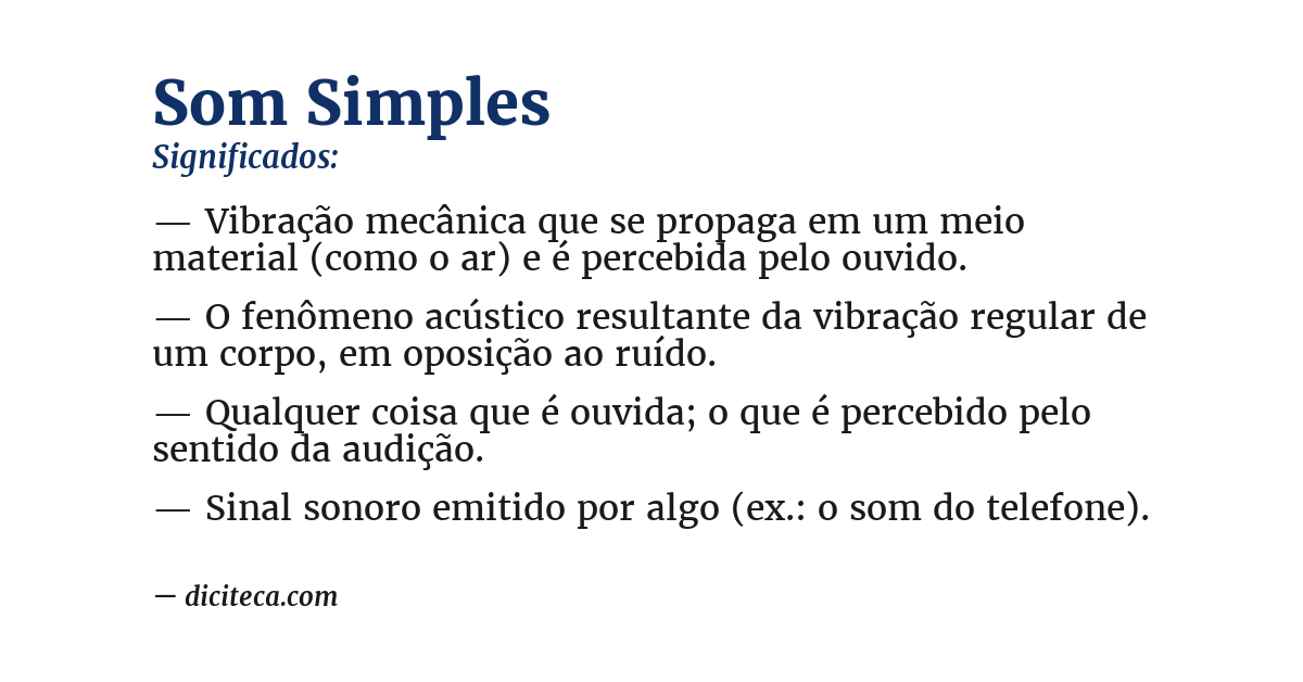 Significado de som simples
