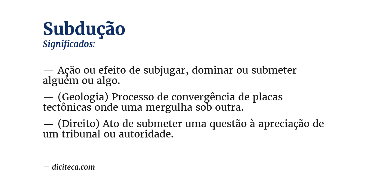 Significado de subdução