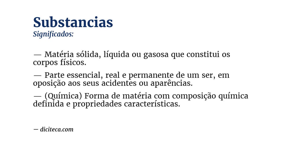 Significado de substancias