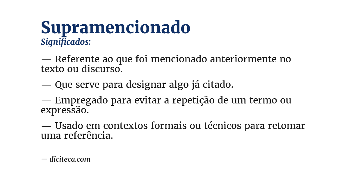 Significado de supramencionado