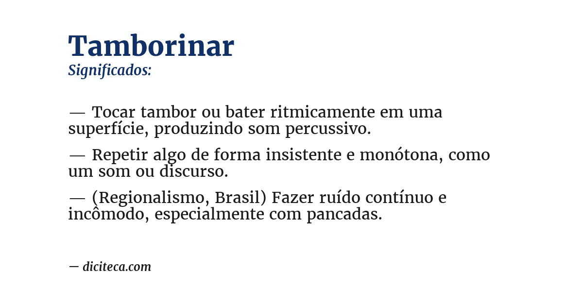 Significado de tamborinar
