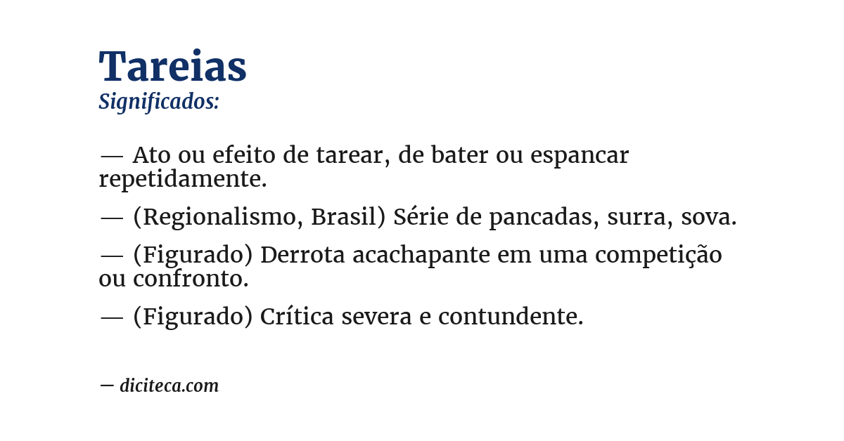 Significado de tareias