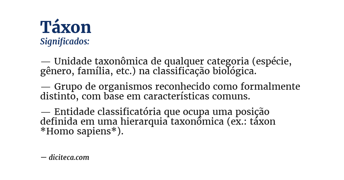 Significado de táxon