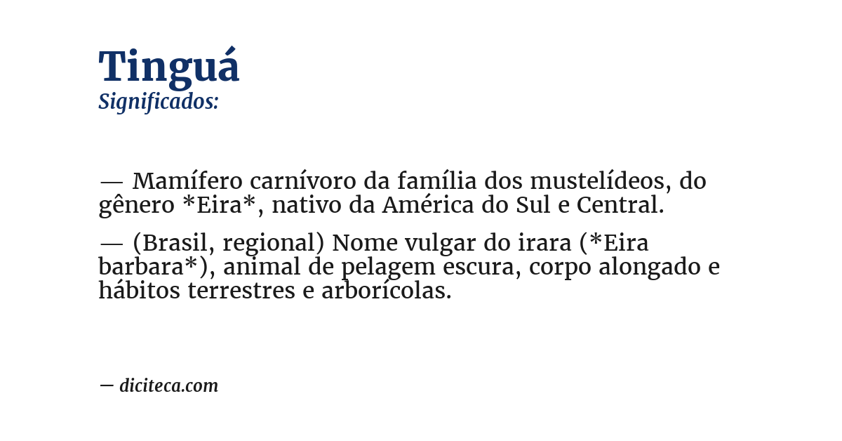 Significado de tinguá