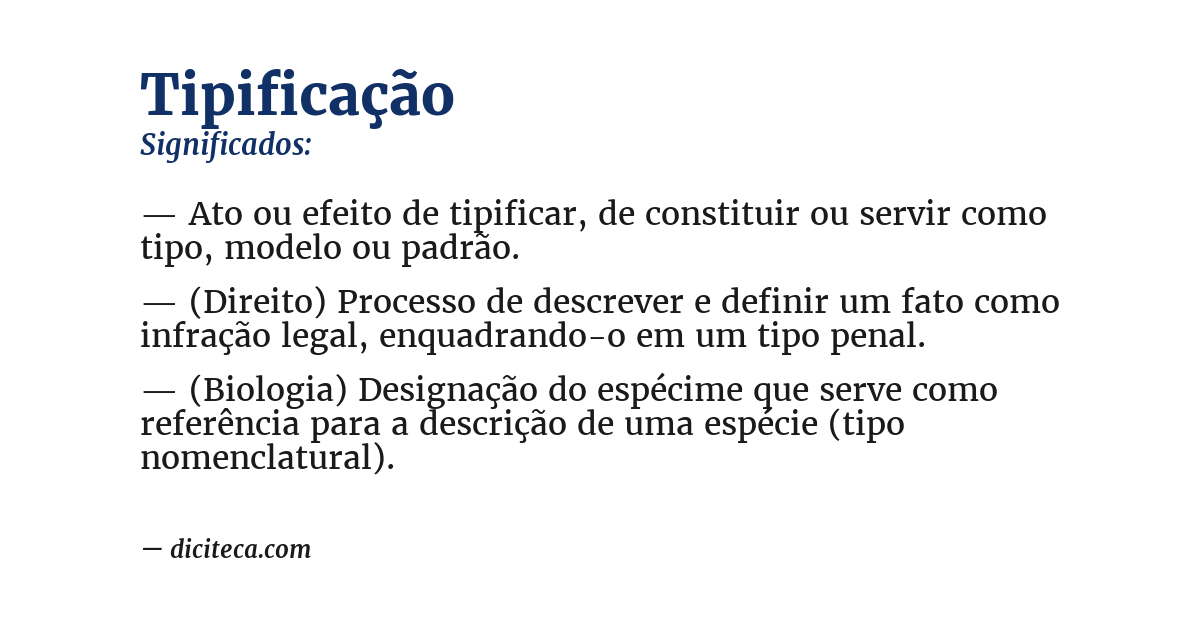 Significado de tipificação