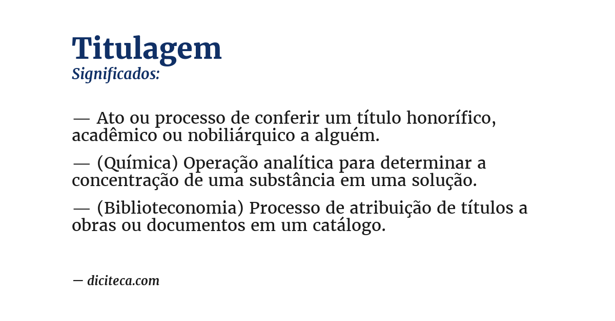 Significado de titulagem