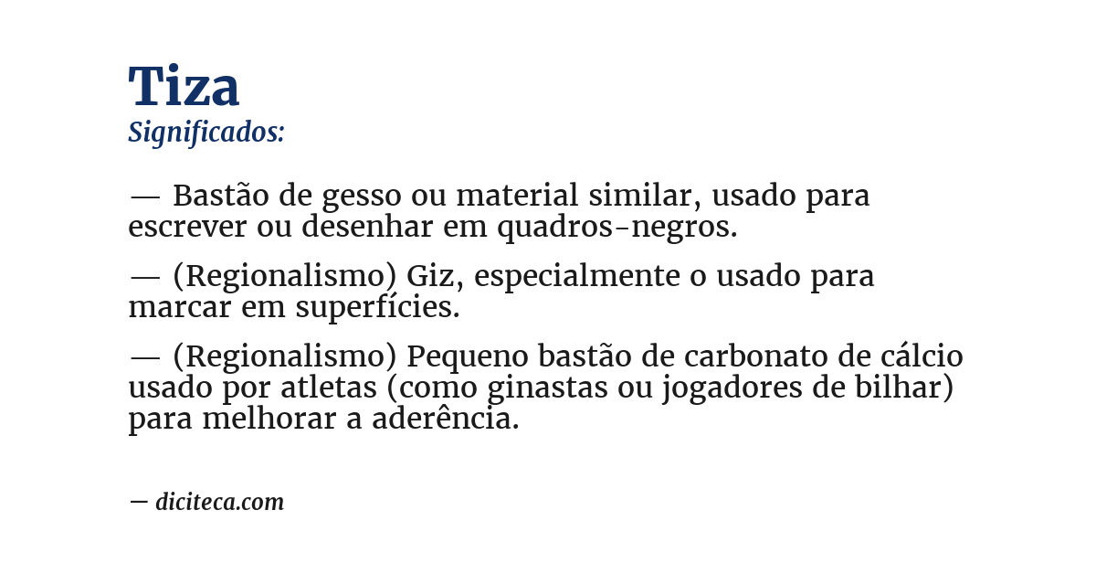 Significado de tiza