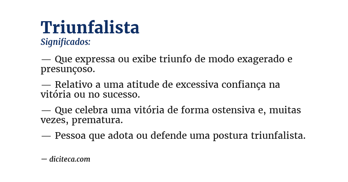 Significado de triunfalista
