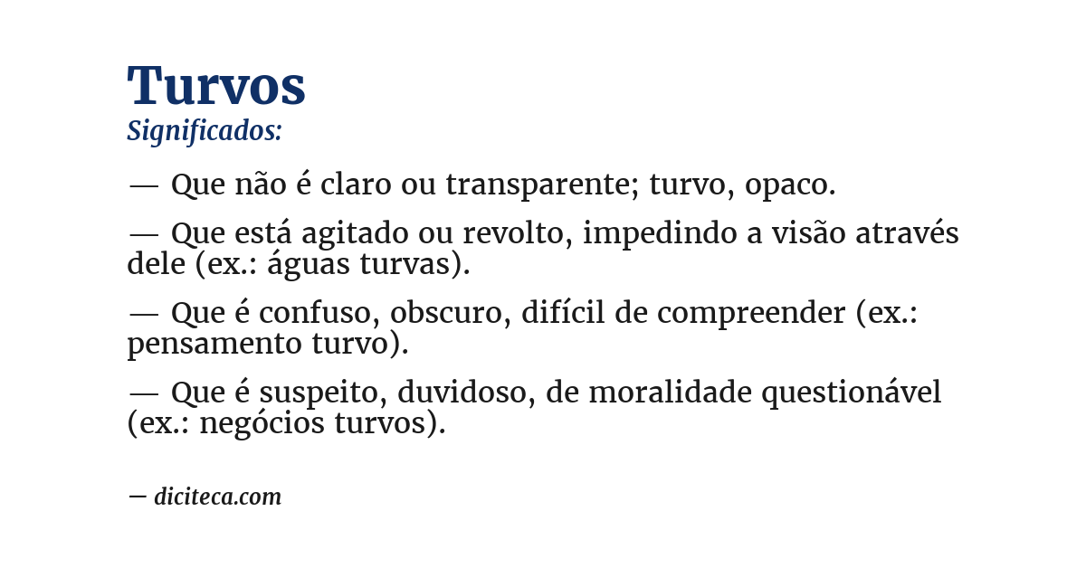Significado de turvos