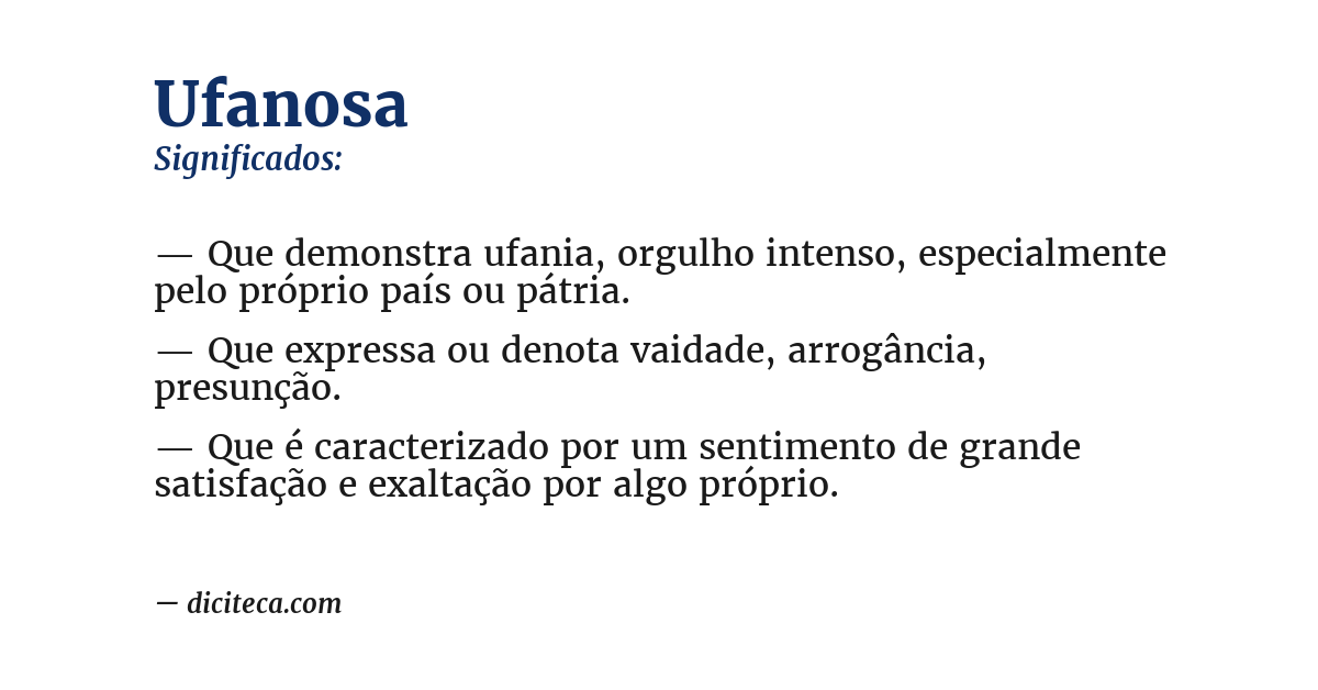 Significado de ufanosa