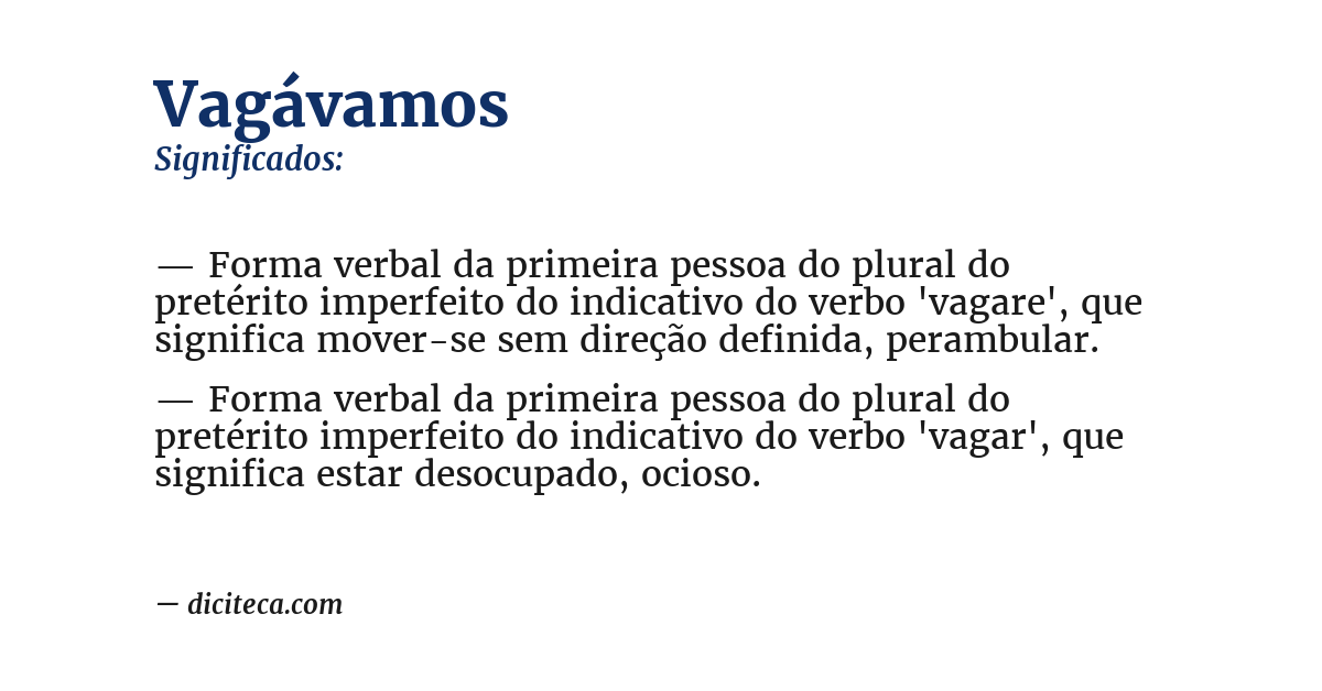 Significado de vagávamos