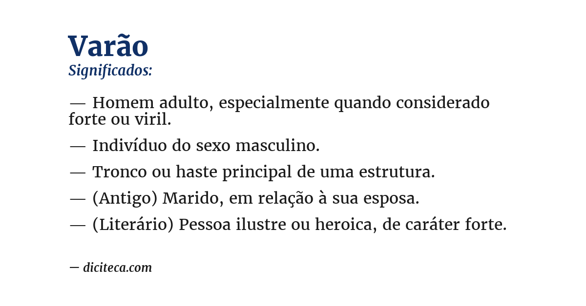 Significado de varão