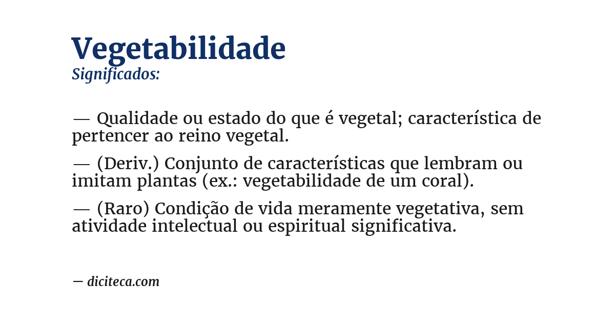Significado de vegetabilidade