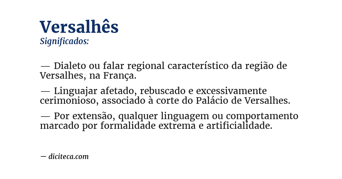 Significado de versalhês