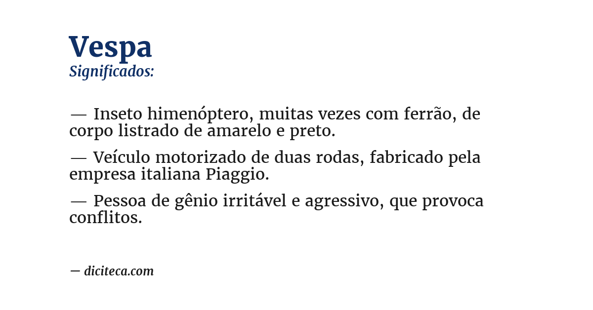 Significado de vespa