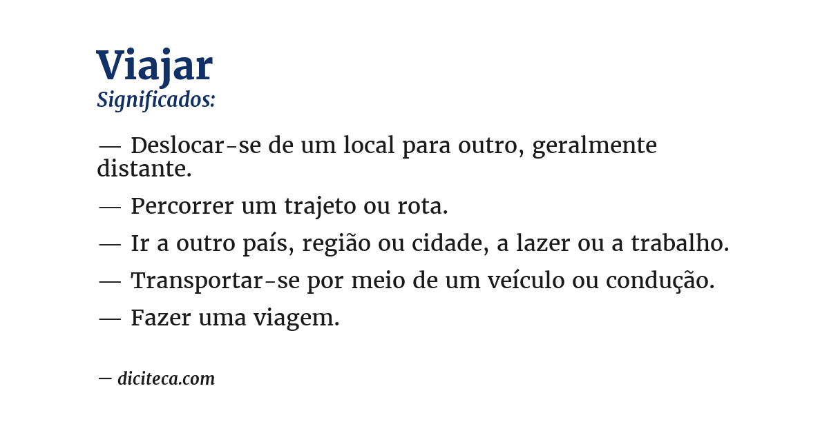 Significado de viajar