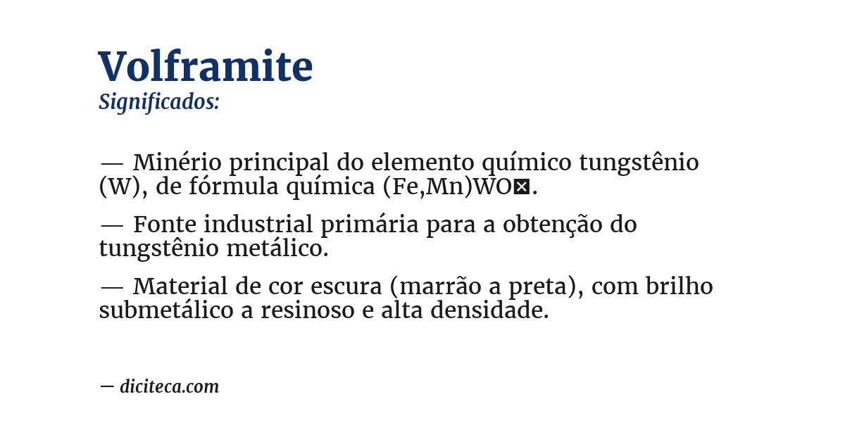 Significado de volframite