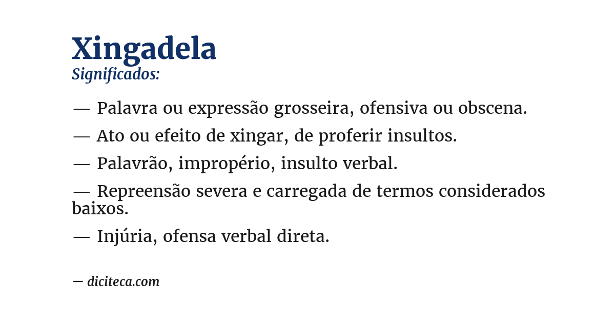 Significado de xingadela