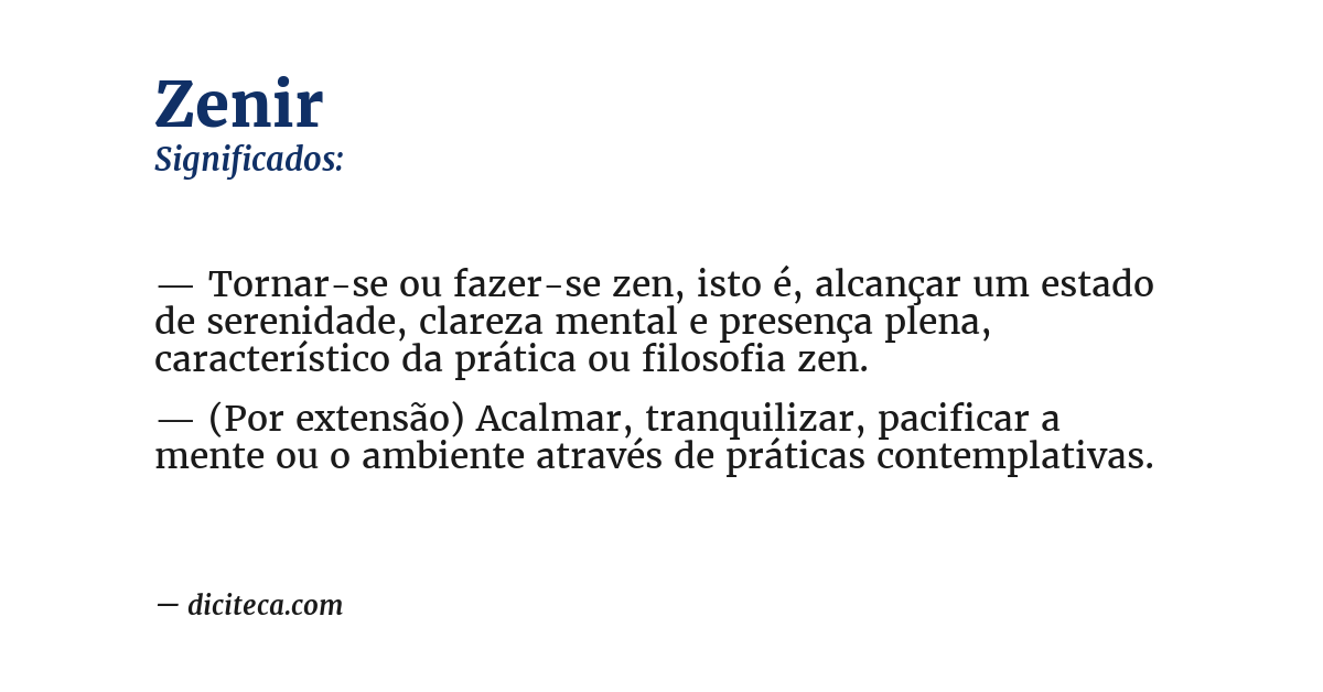 Significado de zenir