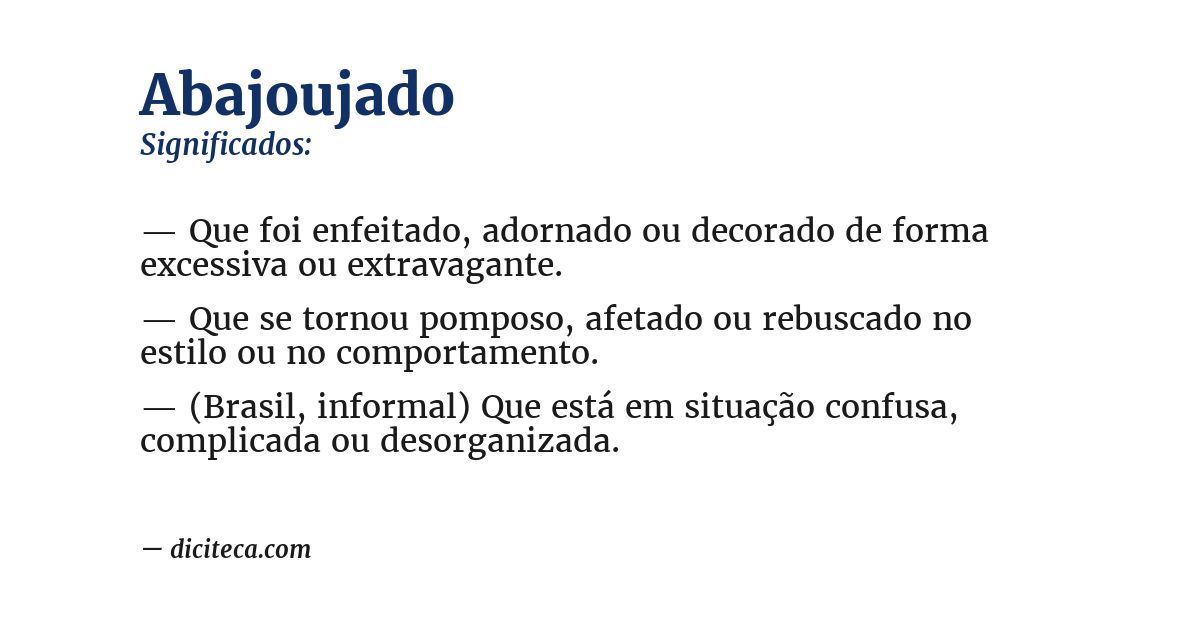 Significado de abajoujado