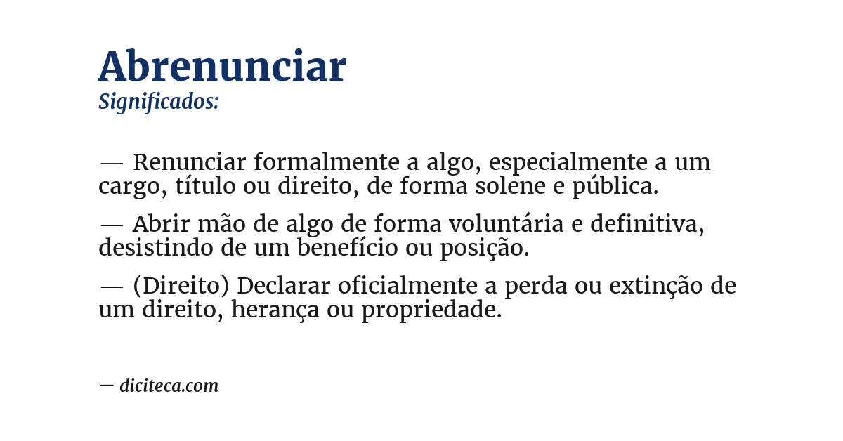 Significado de abrenunciar