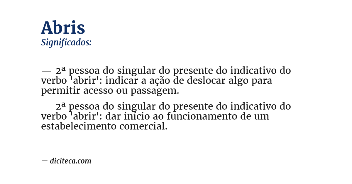 Significado de abris