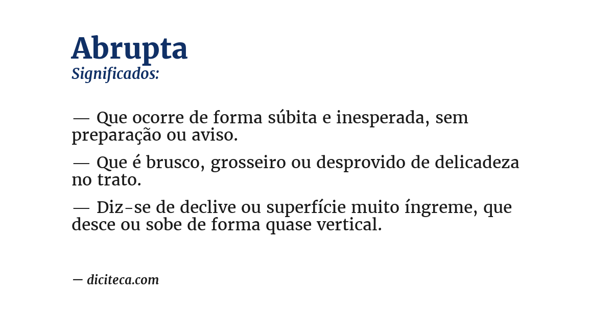Significado de abrupta