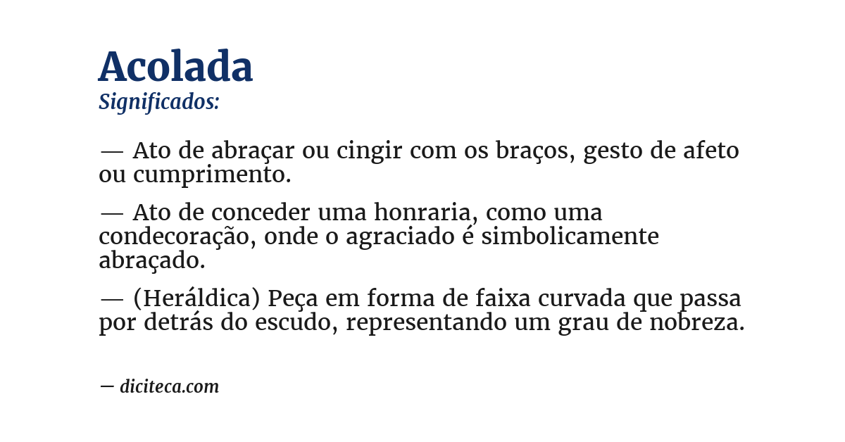 Significado de acolada