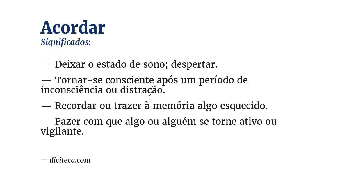 Significado de acordar