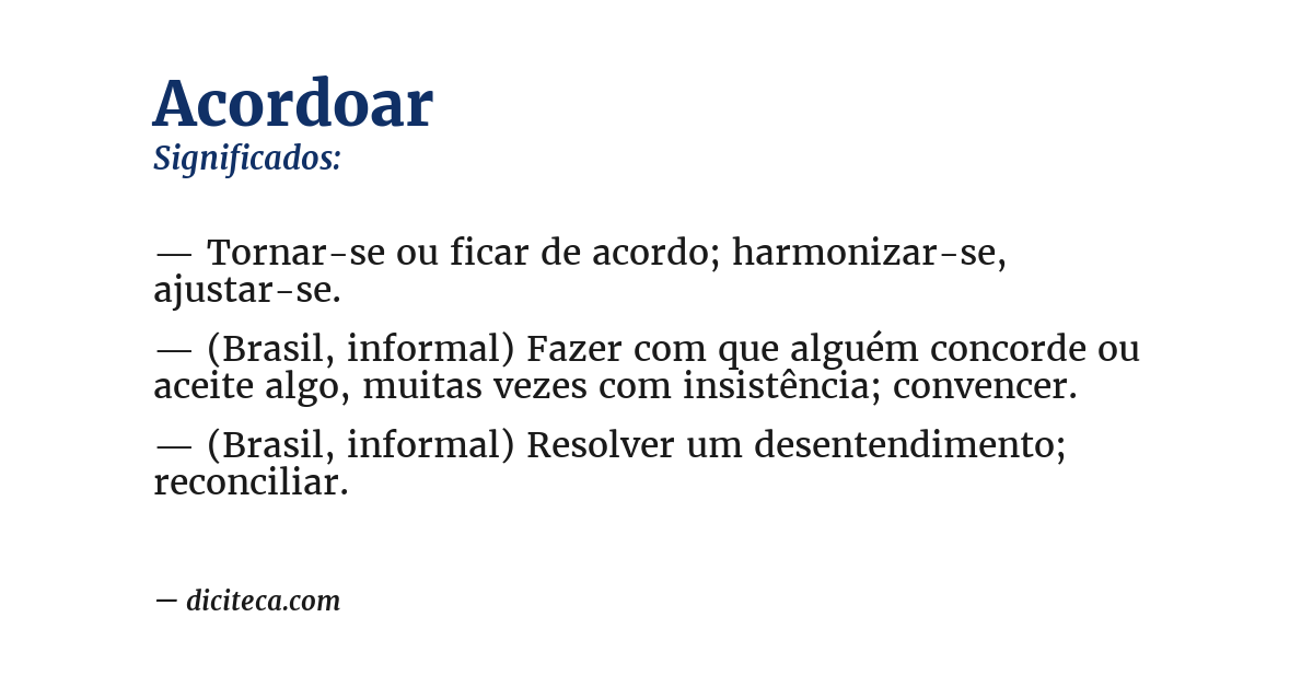 Significado de acordoar