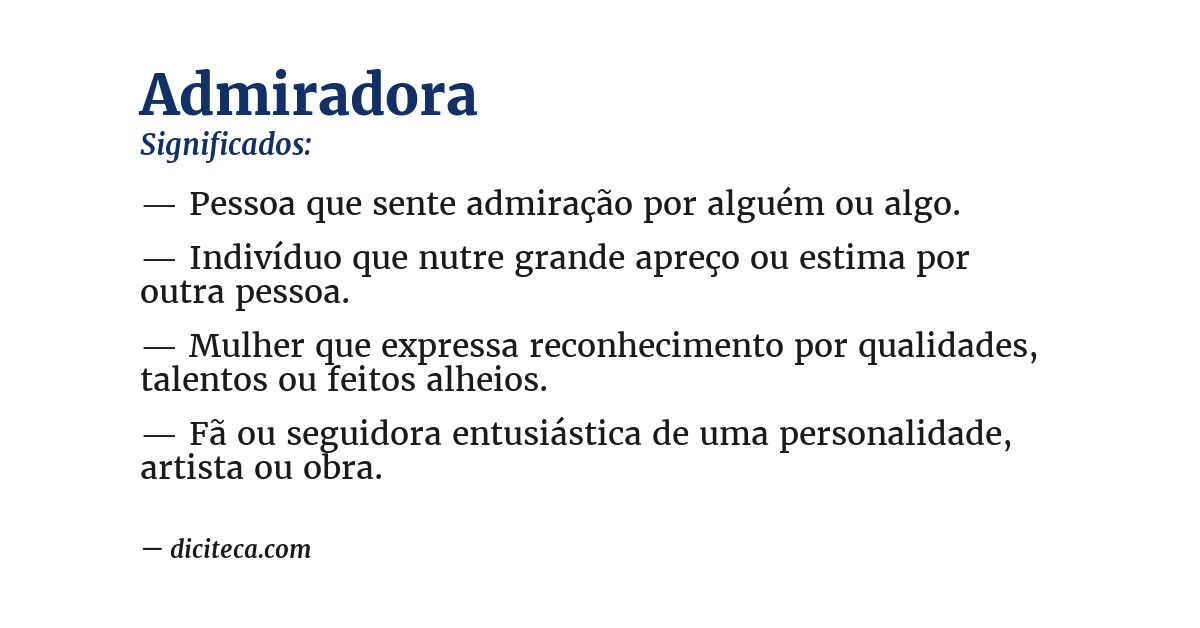 Significado de admiradora