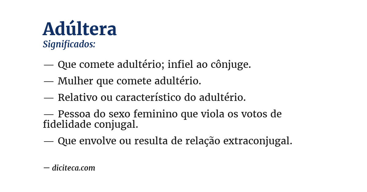 Significado de adúltera