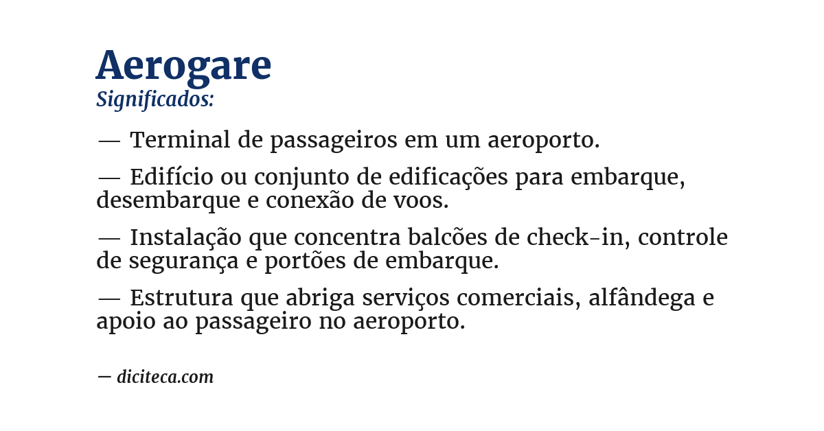 Significado de aerogare